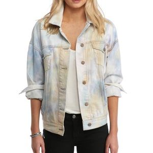 Free people tie dye trucker jacket XS/S